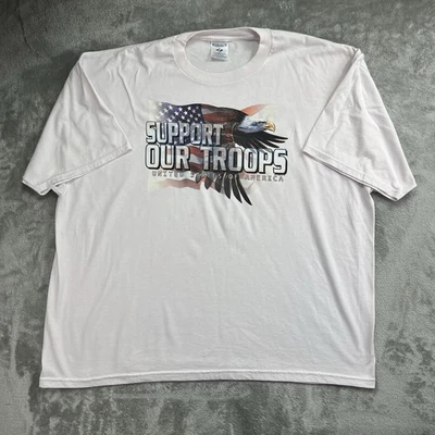 “Support Our Troops” United States of America Flag Eagle 3XL Tee Shirt LightPink - Image 1 of 4