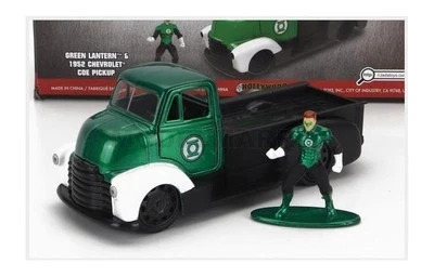 JADA 253253015 CHEVROLET - COE TRUCK WITH GREEN LANTERN FIGURE 1952 - GREEN BLAC - Immagine 1 di 2