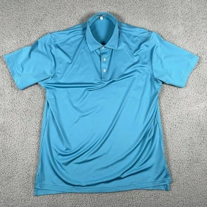Peter Millar  Summer Comfort Golf Polo Shirt Mens Large Blue Performance Stretch - Picture 1 of 7