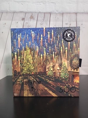 Thomas Kinkade Disney Harry Potter Ceaco 500 Jigsaw Puzzle Great Hall Christmas - Image 1 of 4