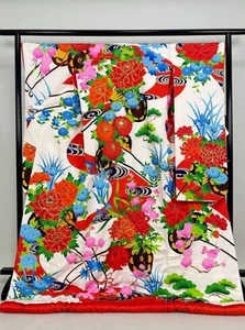 Kimono japonés, UCHIKAKE, bata de boda, teñido YU-ZEN, bordado Koma, L6'... 4649 - Imagen 1 de 8