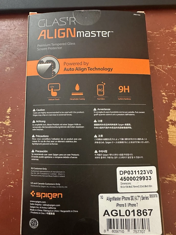 1 Protector de pantalla de vidrio templado Spigen GlastR EZ Fit para iPhone 8/iPhone 7 Foto 1 de 2