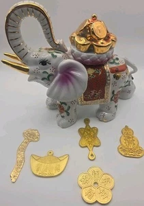 Vintage Lucky White Elephant Ornament Pereiras Portugal Porcelain Large 19cm - Picture 1 of 5