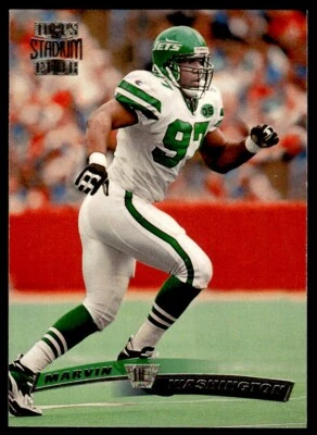 1996 Stadium Club Football Card Marvin Washington A New York Jets #35 - Image 1 of 2