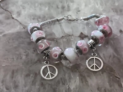 Pulsera estilo cristal soplado tono plata Foto 1 de 4