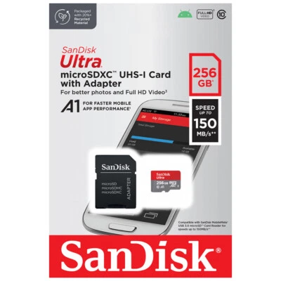 kQ SanDisk 256 GB Ultra microSDXC 150 MB/s Speicherkarte SDSQUAC-256G-GN6MA - Bild 1 von 3