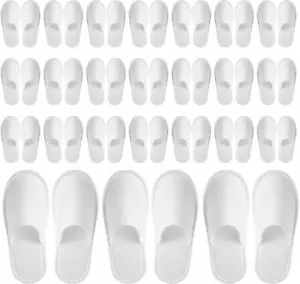 24 Pairs Disposable House Slippers for Guests - Bulk Slipper Pack for Hotel, Spa - Picture 1 of 12