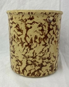 Vintage Stoneware Crock Batter Jar R.R.P. Co. Roseville Red Sponge Ware Kitchen - Picture 1 of 4