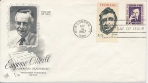 #1294 $1 Eugene Oneill combo Thoreau Artcraft cachet First Day cover pencil eras - Picture 1 of 1