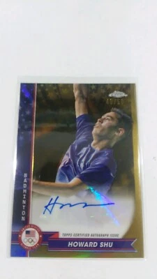 2024 Topps Chrome Olympics Howard Shu Auto Gold 49/50 #AU-HS Badminton - Image 1 of 2