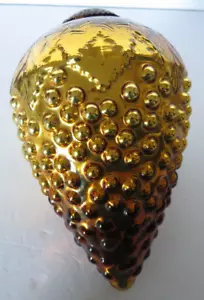 Racimo de uva de vidrio ombre dorado adorno de Navidad grande bola alemana - Imagen 1 de 6