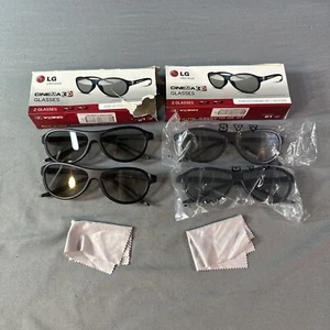 4 Pairs LG AG-F310 Black Cinema 3D Glasses - 2 Pair New In Box - Picture 1 of 12