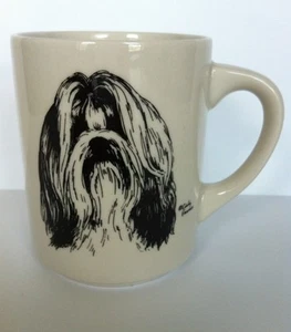 Lhasa Apso Dog Portrait Illustration Cindy Farmer Rosalinde Porcelain Coffee Mug - Picture 1 of 9