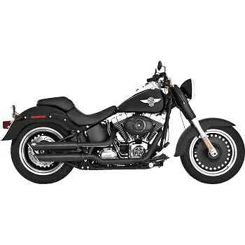 Silenciador de escape VH Twin Slash 3 pulgadas negro Harley Fat Boy 07-09 Foto 1 de 4