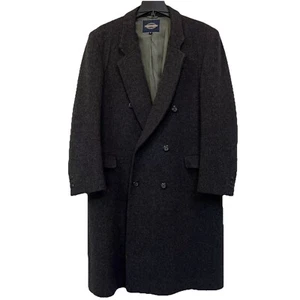 Men’s Pure Wool Long Trench Coat Double Breast Towncraft Gray Size 42 - Picture 1 of 16