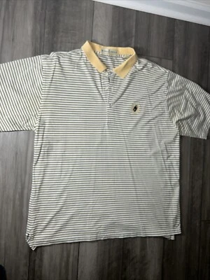 Fairway & Greene Forest Creek Golf Club Yellow Striped Polo Shirt Sz Xl - Image 1 of 4