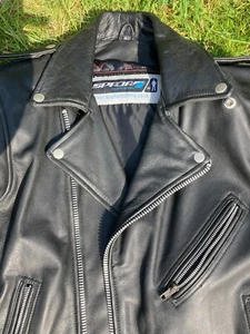 Spada Black Leather Biker Jacket, Back & Shoulder protection, chest 40 inches - Picture 1 of 13