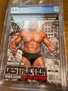 July 2002 Brock Lesnar WWE Magazine v21 #7 Rookie RC FC CGC 9.4 pop 1/1 - Afbeelding 1 van 5