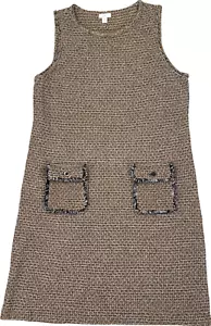 J.Jill Women’s Brown Twill Knit Sleeveless Sweater Dress - S Petite - Picture 1 of 4