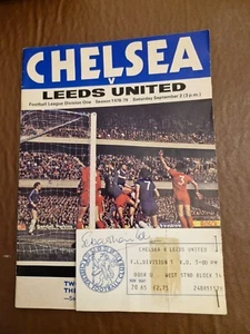 OFFICIAL PROGRAMME & TICKET STUB - CHELSEA V LEEDS UNITED 1978-SIGNED BY SEB COE - Picture 1 of 1