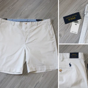 Polo Ralph Lauren Shorts Men's 46B White 9" Classic Flat Front Pony Logo Preppy - Picture 1 of 6