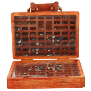 Stone Storage Box Organizer for Rock Collection Artifact Display Case - Picture 1 of 12