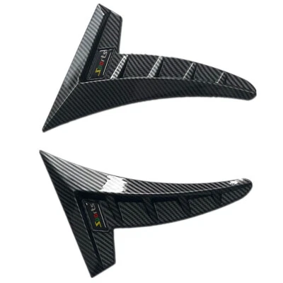 Car Side Fender Wing Air Flow Cover Carbon Fiber Look Exterior Accessories 2pcs - Image 1 of 4