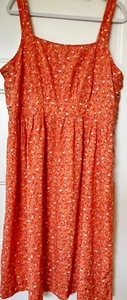 Vintage 70's sundress floral cottage core sleeveless Size XL Side Buttons Cotton - Picture 1 of 12