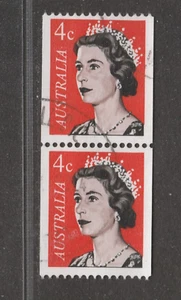1966 AUSTRALIA 4c Coil Pair SG 405 VFU - Picture 1 of 1