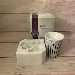 Scentsy Stripe Plug In Wall Warmer Night Light Black White Striped New Open Box - Picture 1 of 8