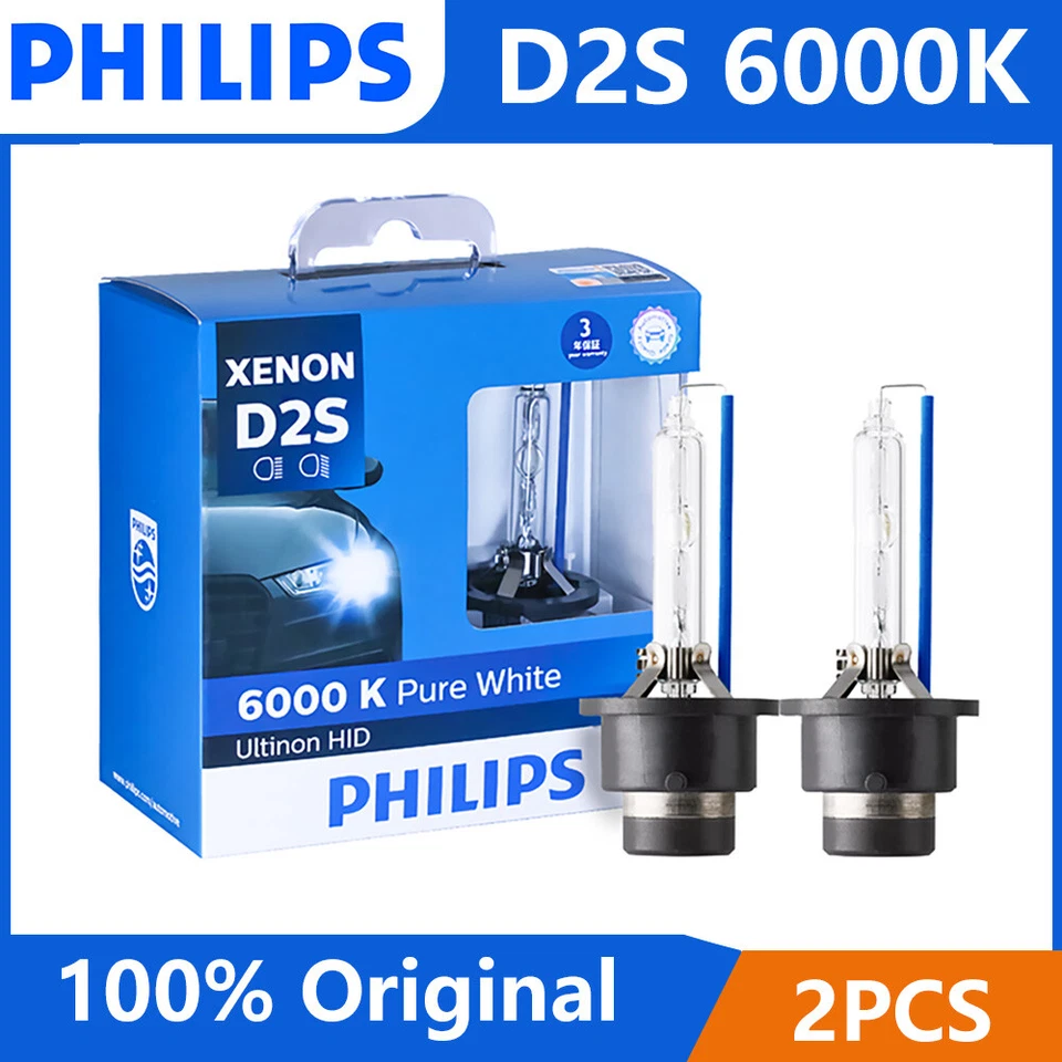 Philips OEM D2S 6000K HID Xenón Faro Lámpara de Repuesto Bombillas 85122 Paquete de 2 Foto 1 de 4