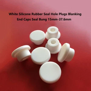 White Silicone Rubber Seal Hole Plugs Blanking End Caps Seal Bung 15mm-37.6mm - Picture 1 of 11