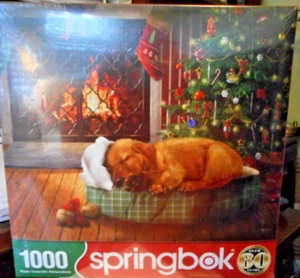 SPRINGBOK CHRISTMAS WISHES DOG 1000 PIECE JIGSAW PUZZLE 24" x 30" NEW - Picture 1 of 2