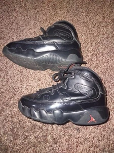 Nike Air Jordan Retro 9 Bred Boys 8C Black Used - Picture 1 of 12