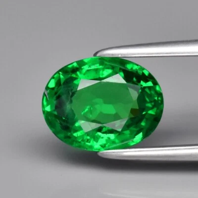 Granate Tsavorita Verde Impactante Natural Ovalado 1.27ct 7.6x6mm, Tanzania Foto 1 de 4