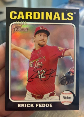 2024 Topps Heritage High Number Erick Fedde Black Border Chrome / 75 St. Louis - Image 1 of 4