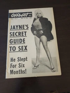 Offbeat Magazine newspaper May 1965 Jayne Mansfield Cover VF - Foto 1 di 3