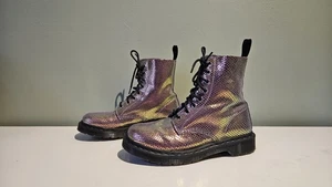 Dr. Martens Pascal Boots Womens Size 8 Purple Iridescent Metallic Shiny 1460 - Picture 1 of 18