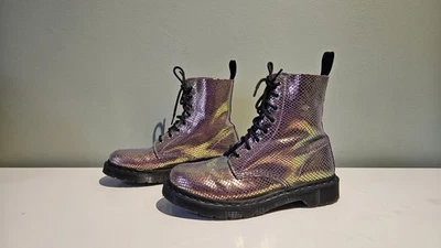 Dr. Martens Pascal Boots Womens Size 8 Purple Iridescent Metallic Shiny 1460 - Image 1 of 4