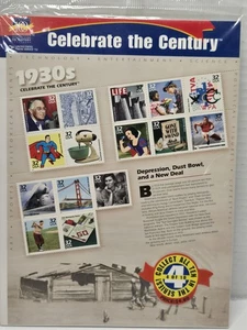 Celebrate Century 1930s US Stamps MIP SEALED 15 Stamps Jesse Owens Bobby Jones - Bild 1 von 4