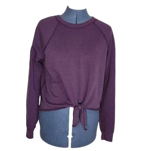 Abercrombie & Fitch Berenjena Púrpura Giro Frontal Cuello Redondo Sudadera Pequeña - Imagen 1 de 9