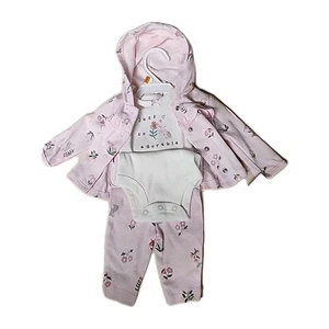 NUEVO CARTER'S RECIÉN NACIDO BEBÉ NIÑA CONJUNTO DE 3 PIEZAS FLORES ROSAS "SIMPLEMENTE ADORABLE" - Imagen 1 de 11
