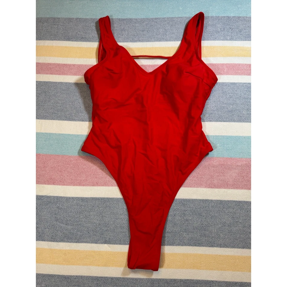 NWOT Red One Piece Thong Swimsuit - Size Small - Image 1 of 4