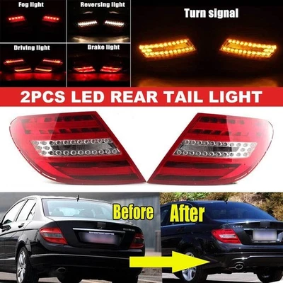 Pair Tail Light Brake For Mercedes-Benz W204 C250 C300 C350 2011-2014 Rear Lamp - Изображение 1 из 4
