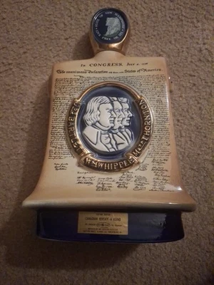 VTG OMB LIQUOR BOTTLE 51 1976 ROYAL HALBURTON BICENTENNIAL DECANTER NH PATRIOTIC - Image 1 of 4