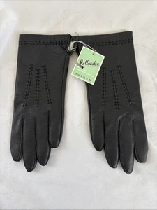 Vintage Mellowskin schwarz Leder wie Gefühl Handschuhe Damengröße B - 7,5, 8, 8,5 NEU - Bild 1 von 7