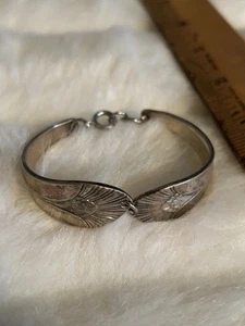 Vintage Women’s Handmade Artisan Silver Plate Spoon Silverware Bracelet - Picture 1 of 6