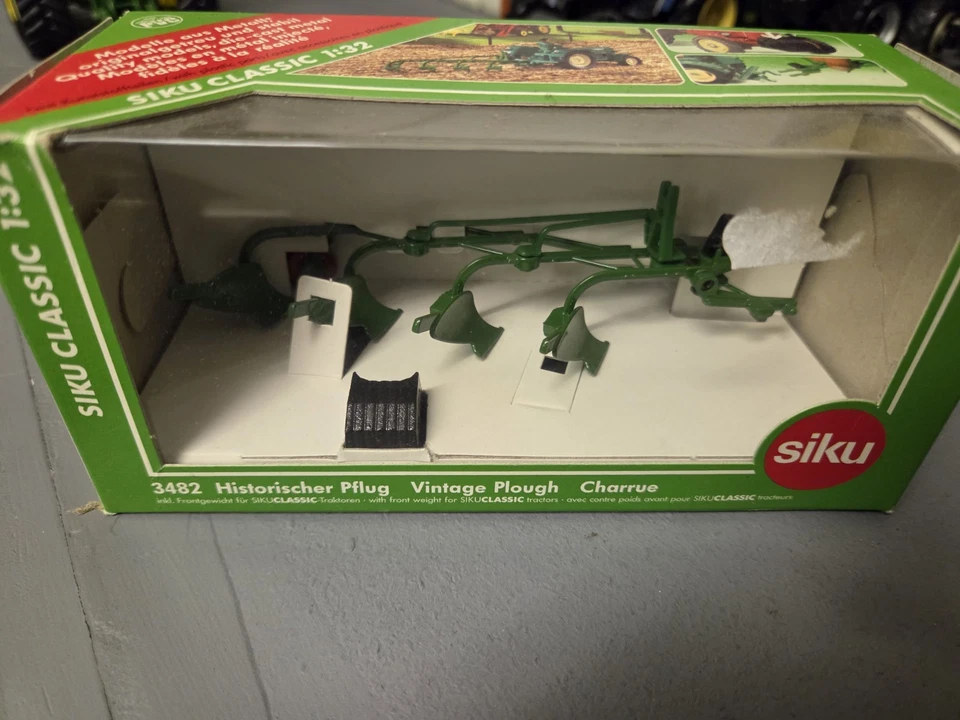 Siku 3482 Furrow Plough 1 32 Boxed Farm Accessory Vintage Tractor Drawn - Image 1 of 1