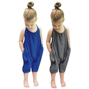 Baby Girls Romper 2 Pack Jumpsuit One-Piece Pants 1-4 Years Old - Picture 1 of 8