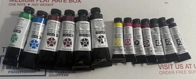 Daniel Smith Extra Fine Watercolors Gouache Lot of 13 - 15ml/5ml Mixed Tubes NEW - Image 1 of 4
